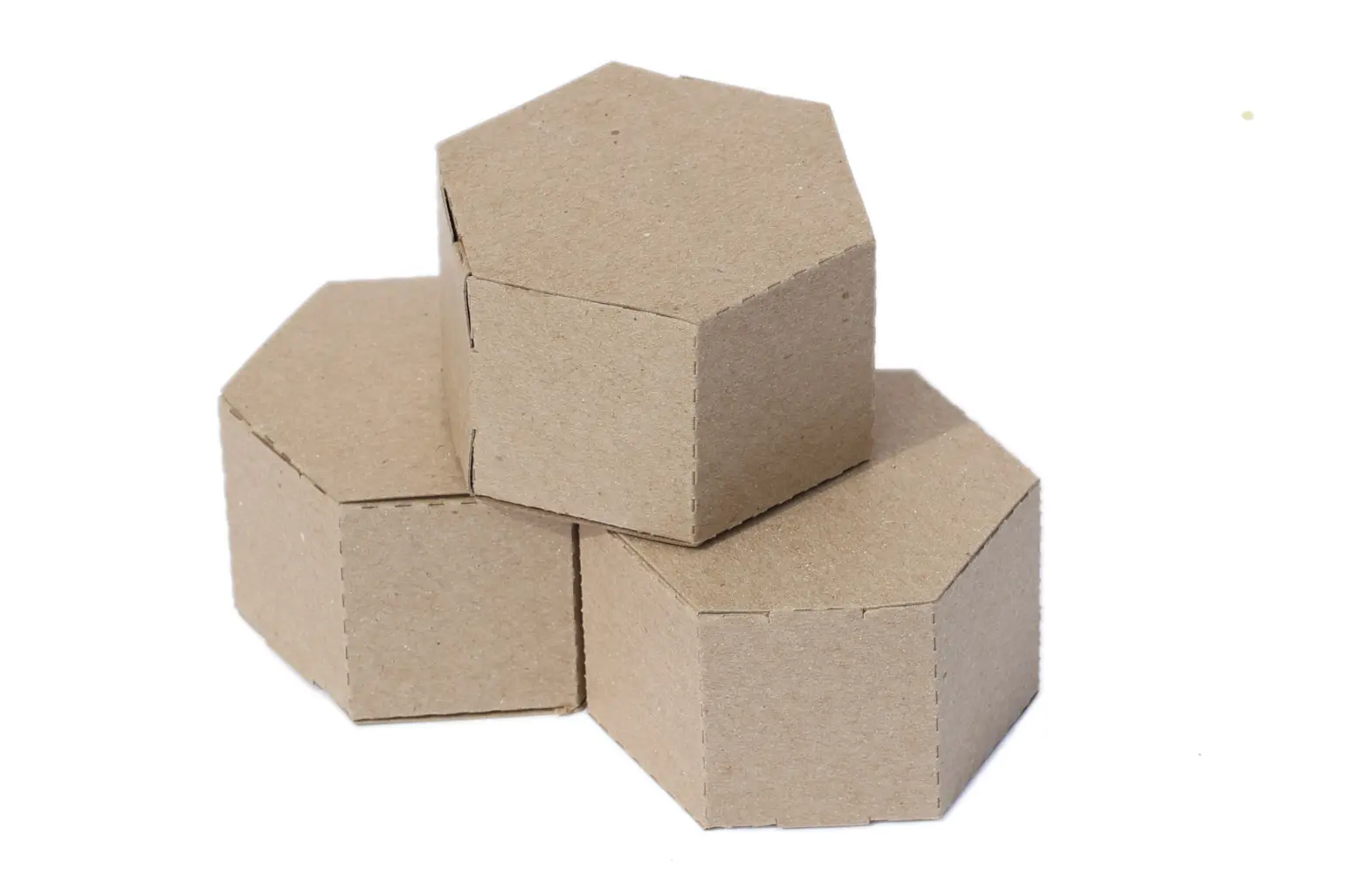 locking tab boxes Hexagon tab boxes - Kraft Chipboard
