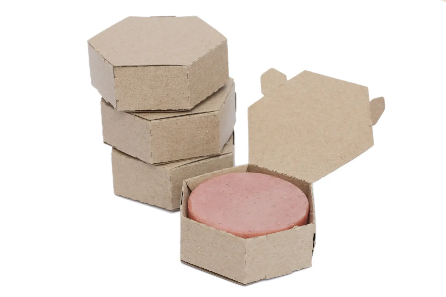 hex-small2C-1540 Triangle kraft chipboard locking tab box
