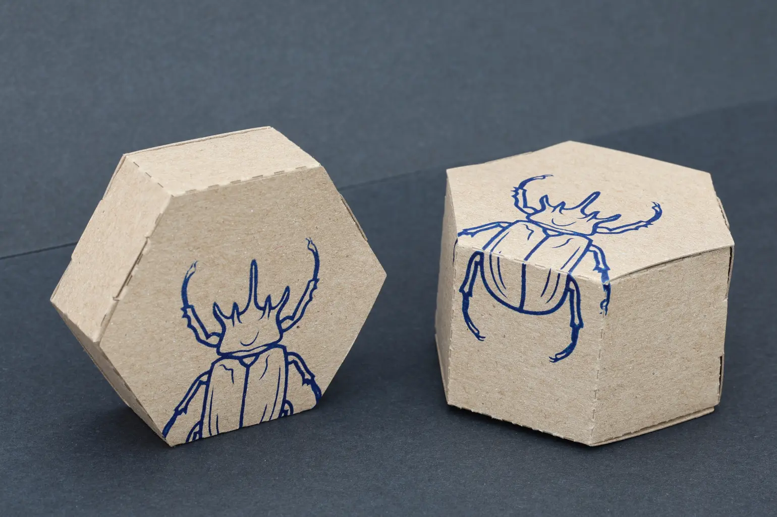 hexagonal tab boxes bespoke screen printed packaging - hexagon tab boxes