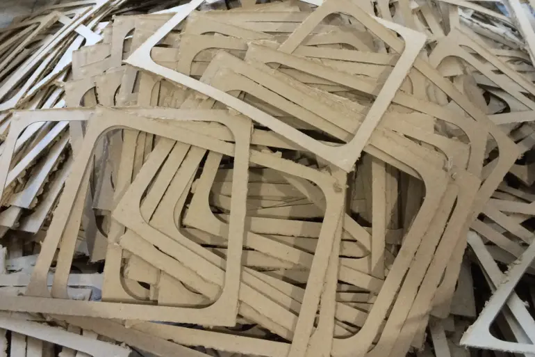 manufacturing scraps re-pulped