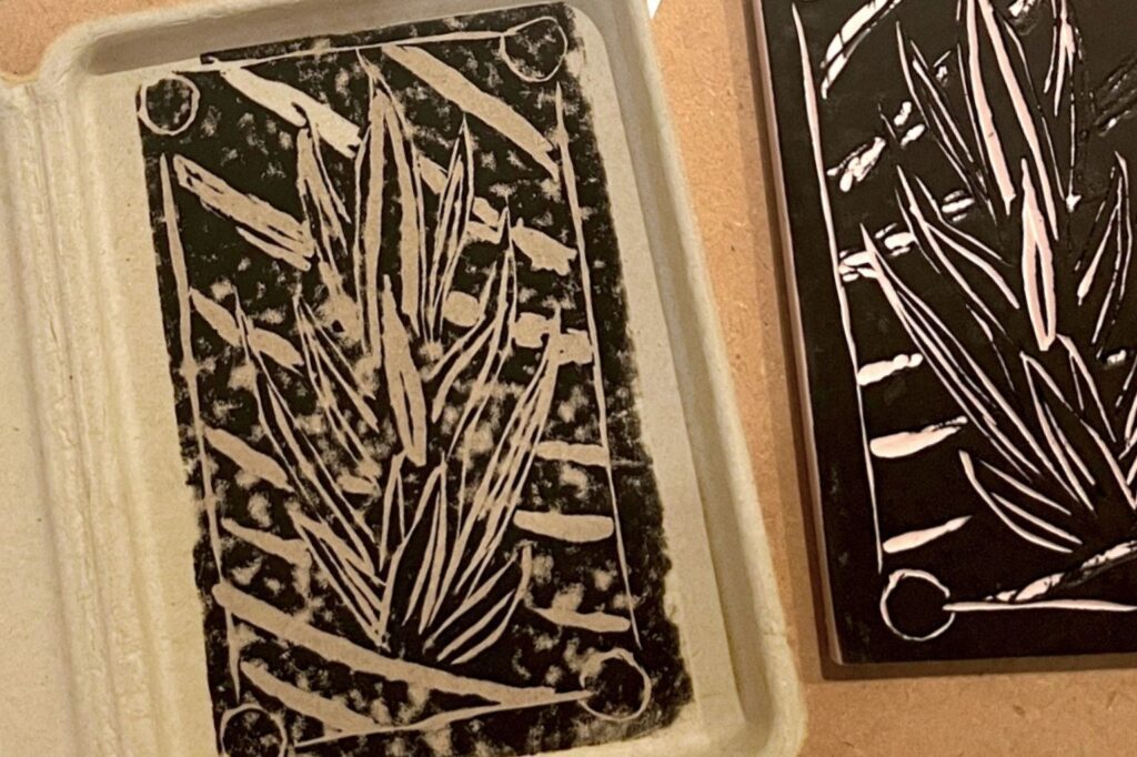 block printed packaging