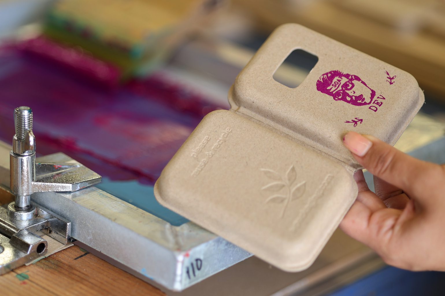 screen printed clamshell box